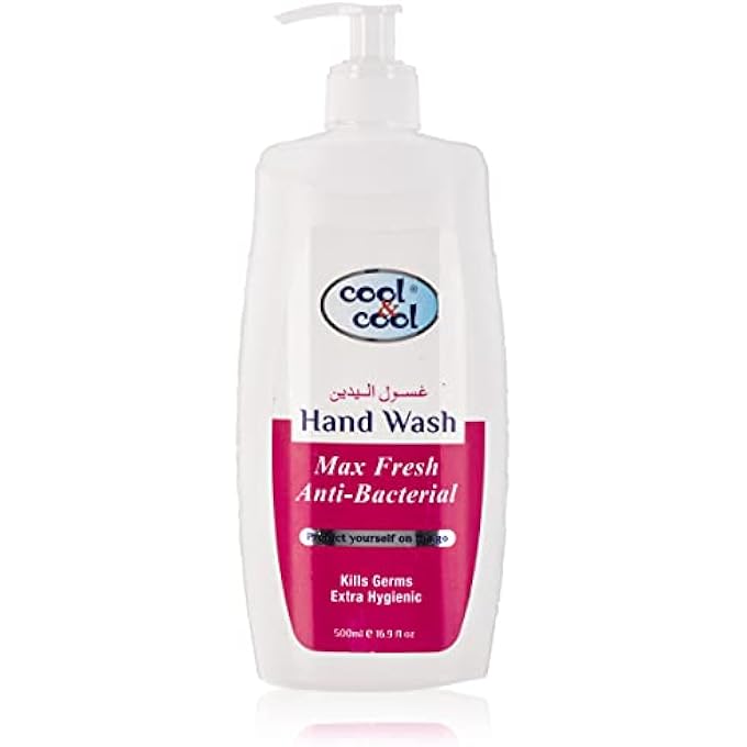 Cool & Cool ANTIBACTERIAL MAX FRESH HAND WASH 500 ML - CONVENIENT TRAVEL SIZE, VITAMIN E INFUSED & GENTLE SKIN CLEANSER - Image 1